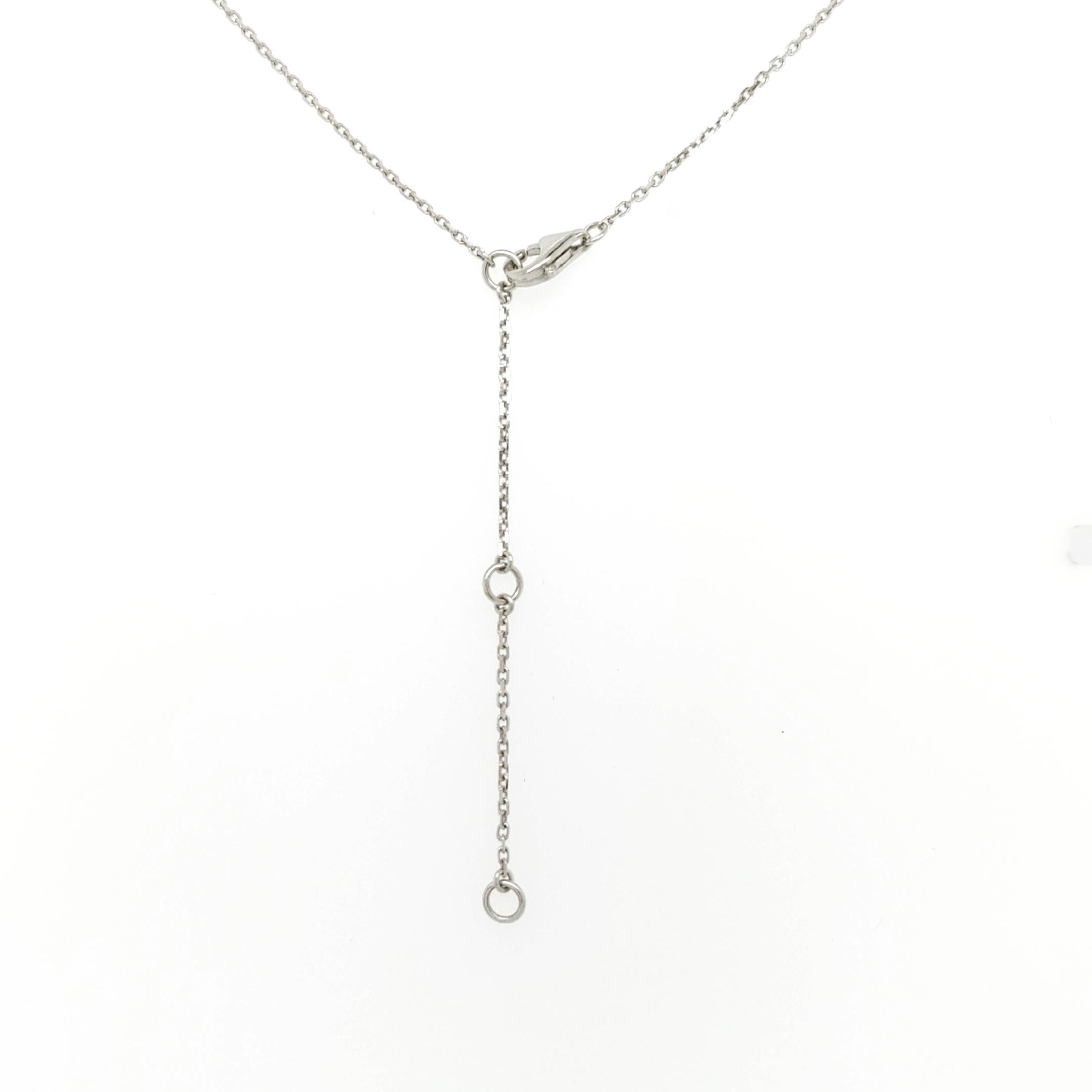 Modern 18K White Gold Tennis Racket Diamond Pendant Necklace with Mother of Pearl For Sale