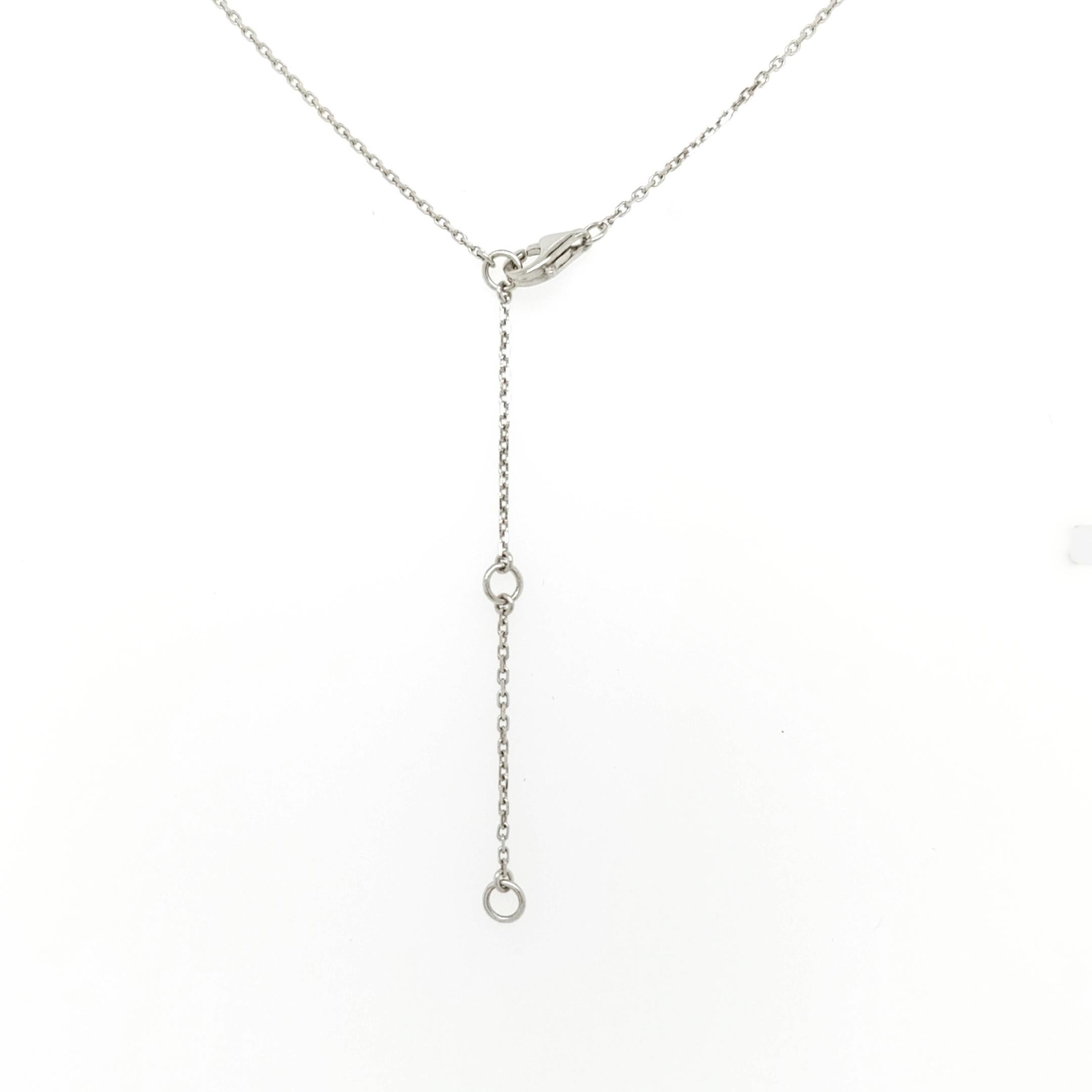 Modern 18K White Gold Tennis Racket Diamond Pendant Necklace with Shell Layer For Sale