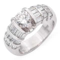 18k White Gold Tension Set Diamond Cocktail Ring
