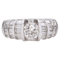 18k White Gold Tension Set Diamond Cocktail Ring