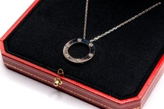 Cartier Love 18k White Gold, Necklace Features 6 Diamonds 0.15 Carat