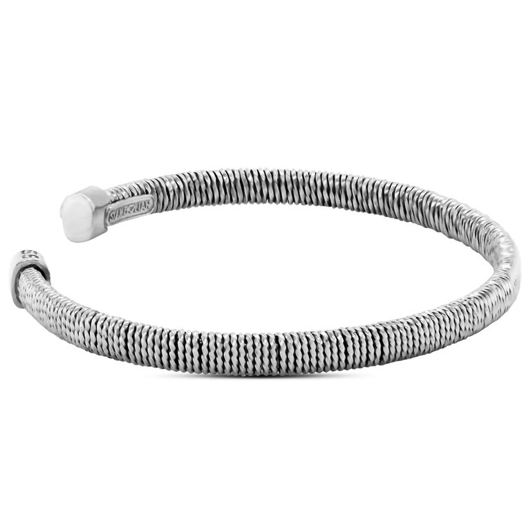 18 Karat White Gold Thin Bangle Bracelet For Sale at 1stDibs