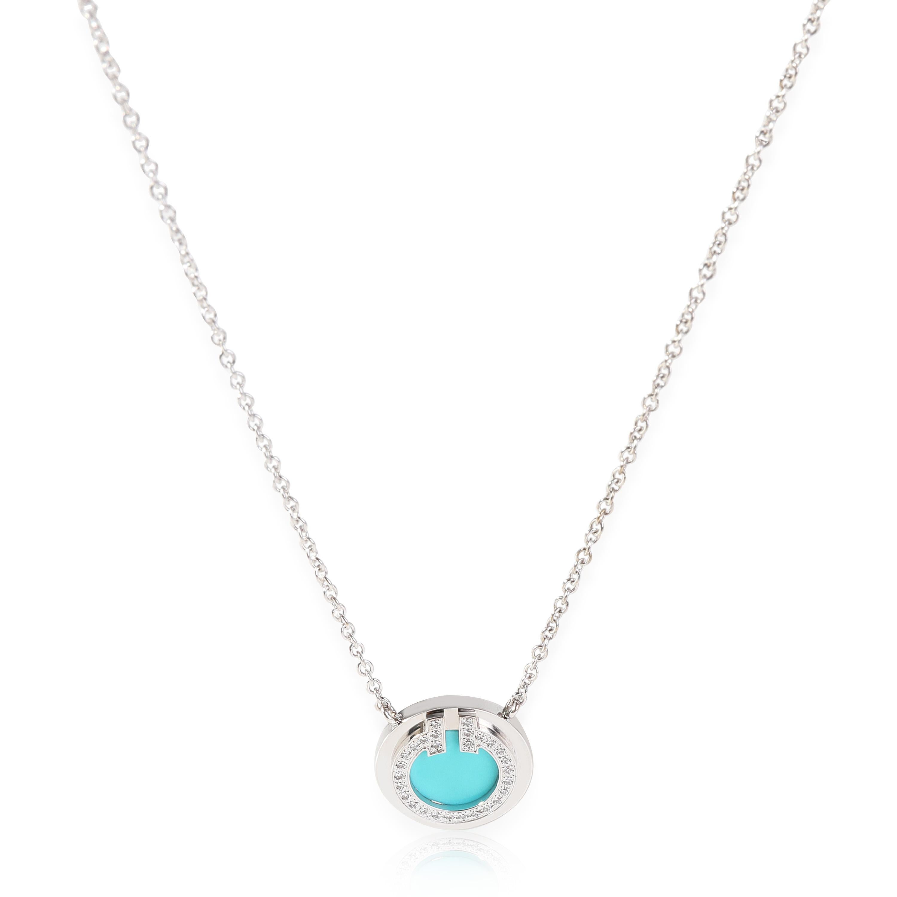 18K White Gold Tiffany & Co. Tiffany T Diamond And Turquoise Circle Pendant

PRIMARY DETAILS
SKU: 119497
Listing Title: 18K White Gold Tiffany & Co. Tiffany T Diamond And Turquoise Circle Pendant
Condition Description: Retails for 2600 USD. Chain