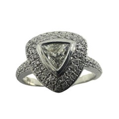18k White Gold Trilliant Cut Diamond Ring