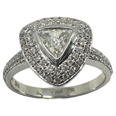 18k White Gold Trilliant Cut Diamond Ring