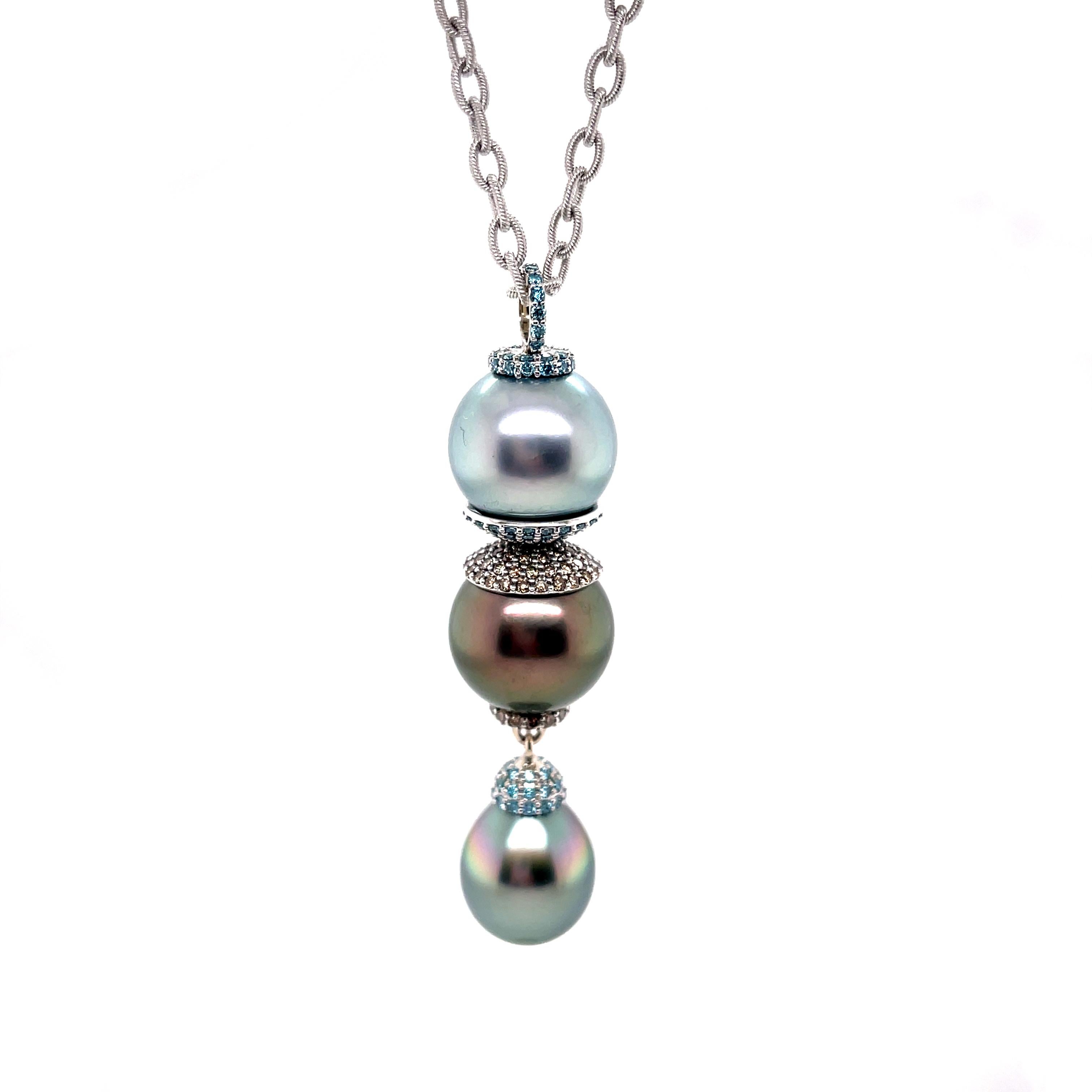 light blue pearl necklace set