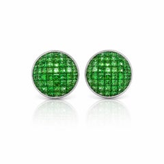 18K White Gold Tsavorite Stud Earrings
