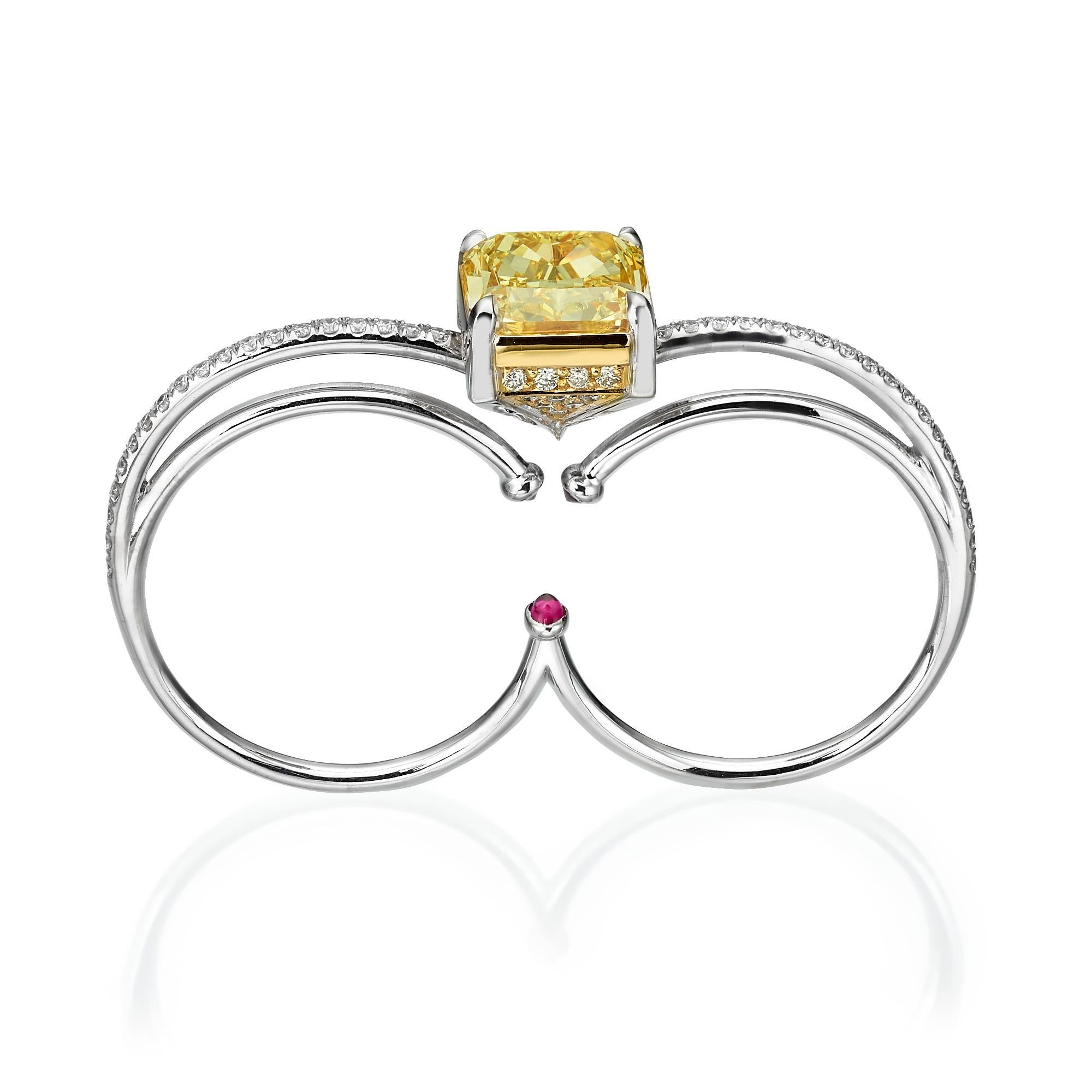3.5 carat radiant cut diamond ring