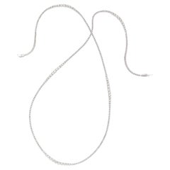 18k White Gold Undulating Graduated Diamond Tennis Necklace 32" 16.98 ct