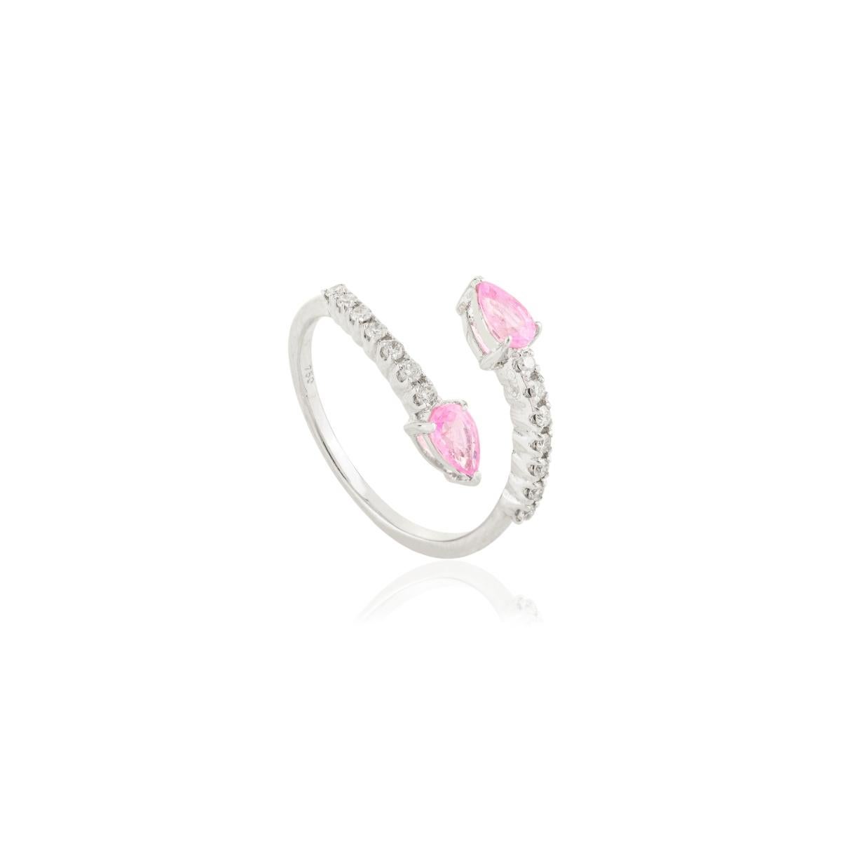 in vendita:  Anello in oro bianco 18 carati con zaffiro rosa perlato e diamanti, unico nel suo genere. 6