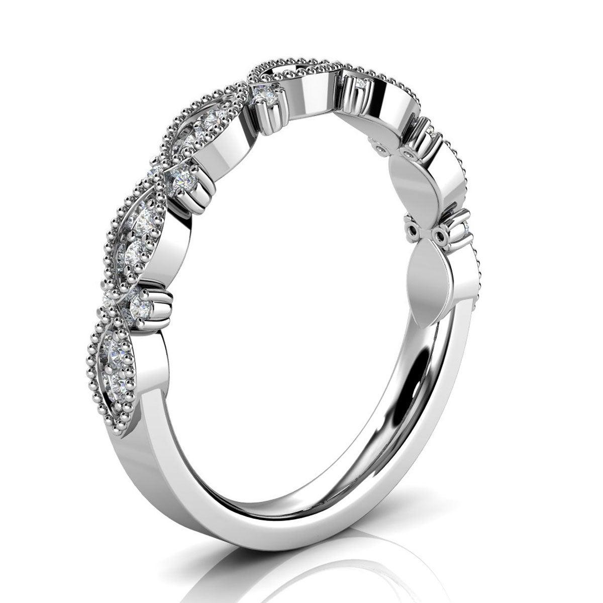 For Sale:  18k White Gold Valence Milgrain Diamond Ring '1/5 Ct. tw' 2