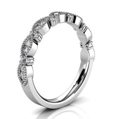 18k White Gold Valence Milgrain Diamond Ring '1/5 Ct. tw'