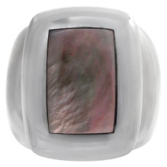 18K white gold Van Cleef & Arpels Babylon collection Abalone dome ring