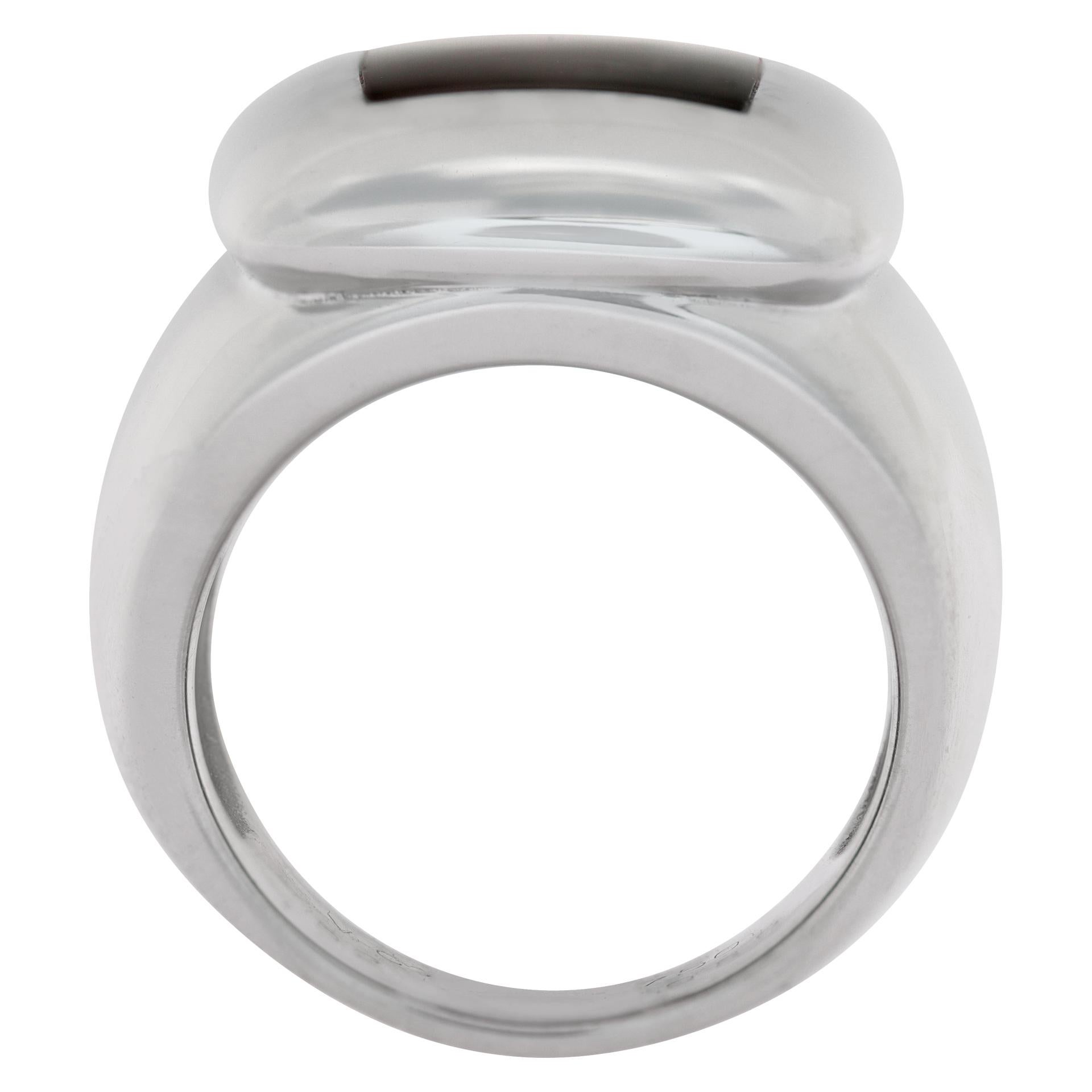 18 Karat Weißgold Van Cleef & Arpels Babylon Kollektion Abalone Dome Ring Herren im Angebot