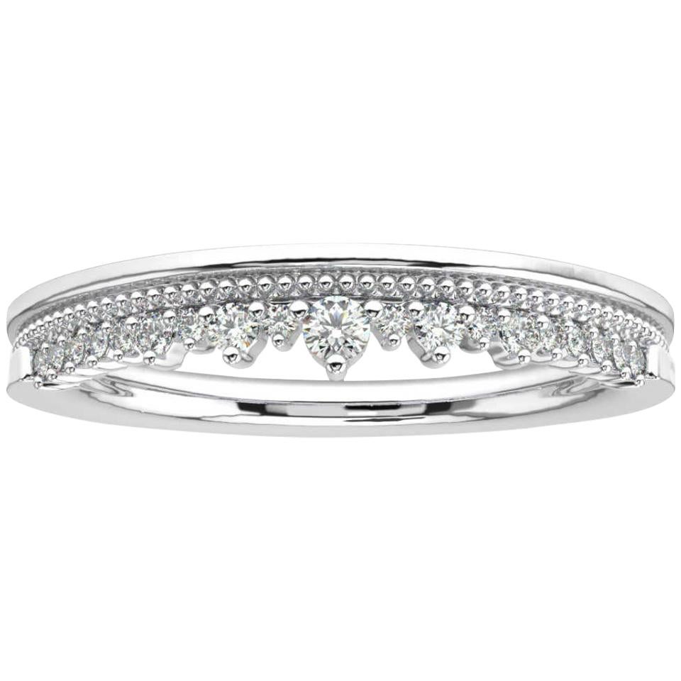 18K White Gold Victoria Diamond Ring '1/6 Ct. tw' For Sale