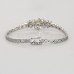 Pulsera de diamantes vintage de oro blanco de 18 quilates 2,50 ct
