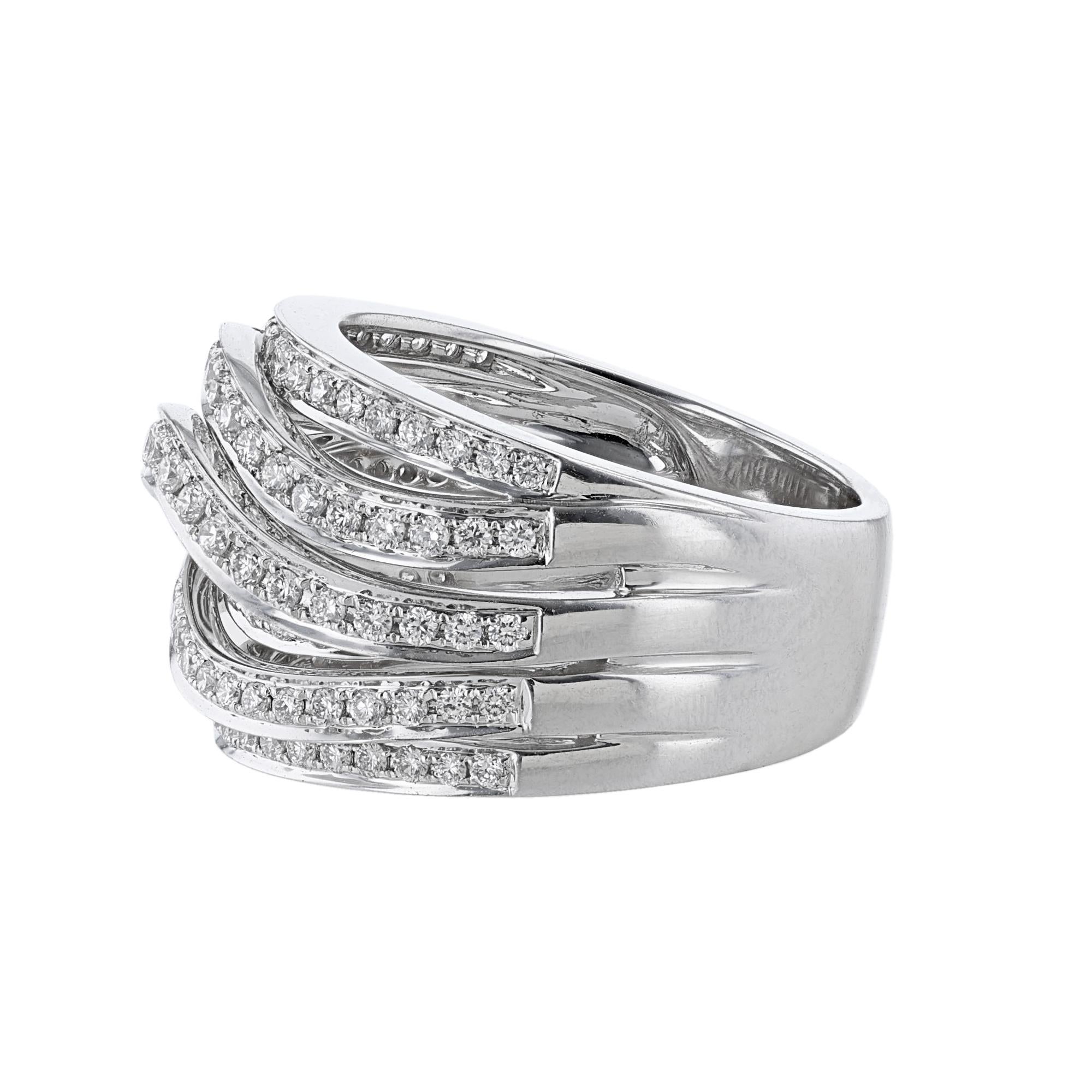 wavy diamond ring