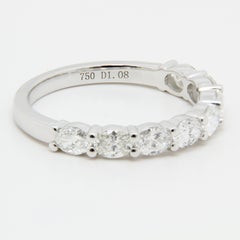 18K White Gold Wedding Band: Premium - Oval East-West Shared Prong (GIA)