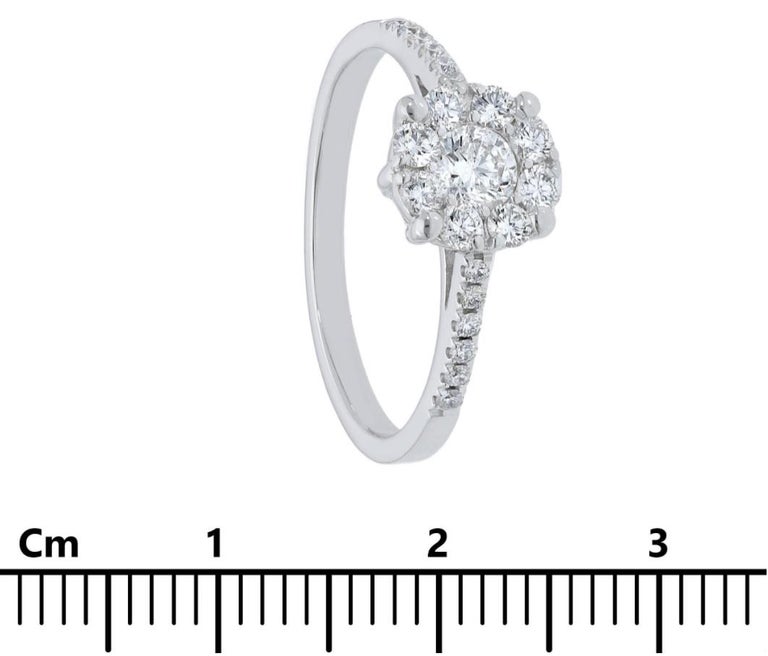 Customizable 18k White Gold Wedding Ring with Diamonds For Sale at 1stDibs