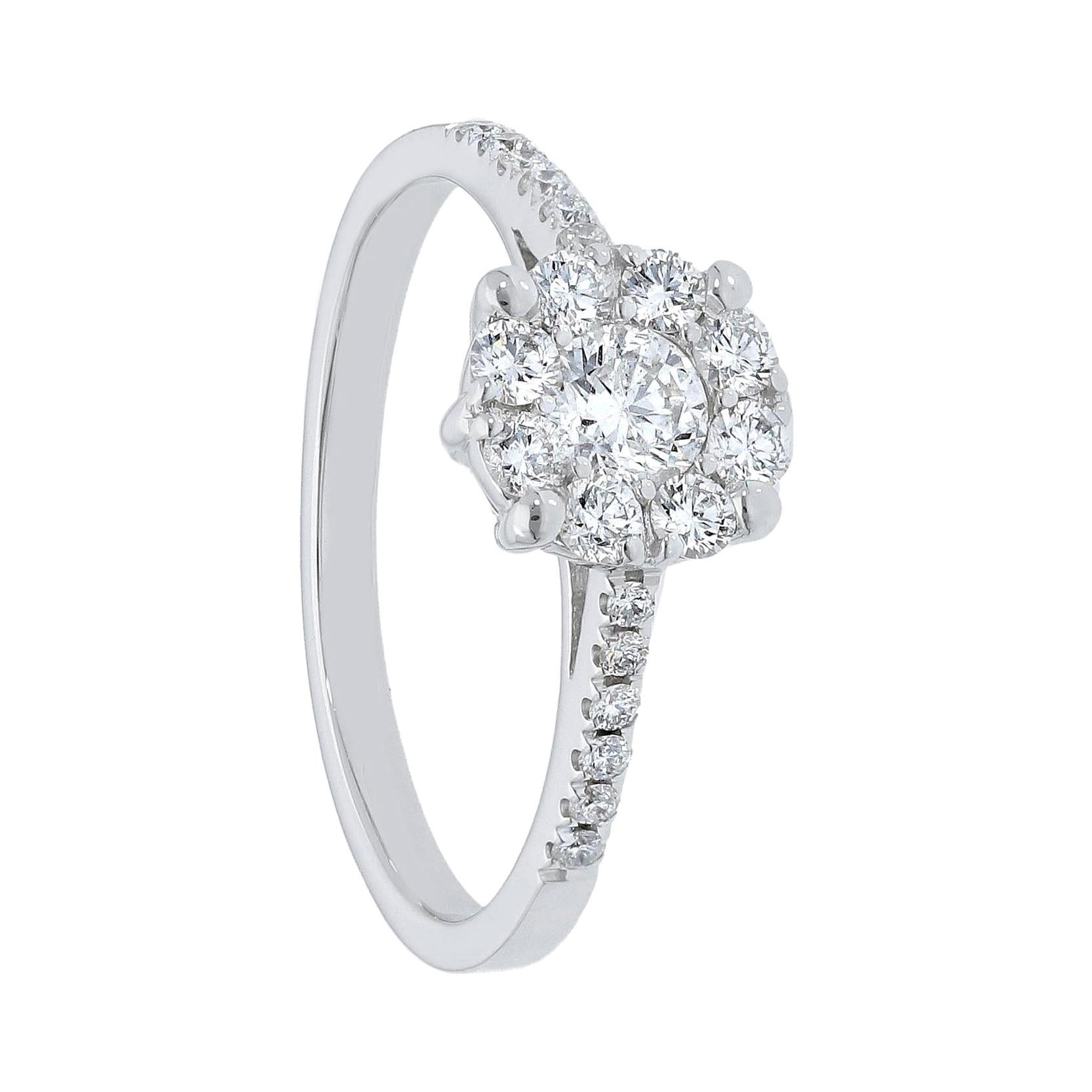 18k White Gold Wedding Ring with Diamonds