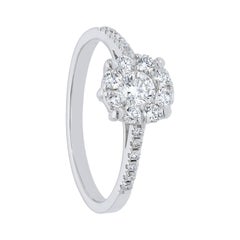 Used 18k White Gold Wedding Ring with Diamonds
