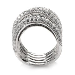 18 Karat White Gold White and Black Diamond Pave Ring CRR9153