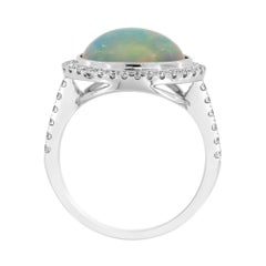 18 Karat White Gold White Opal Ring '3 1/4 Carat'