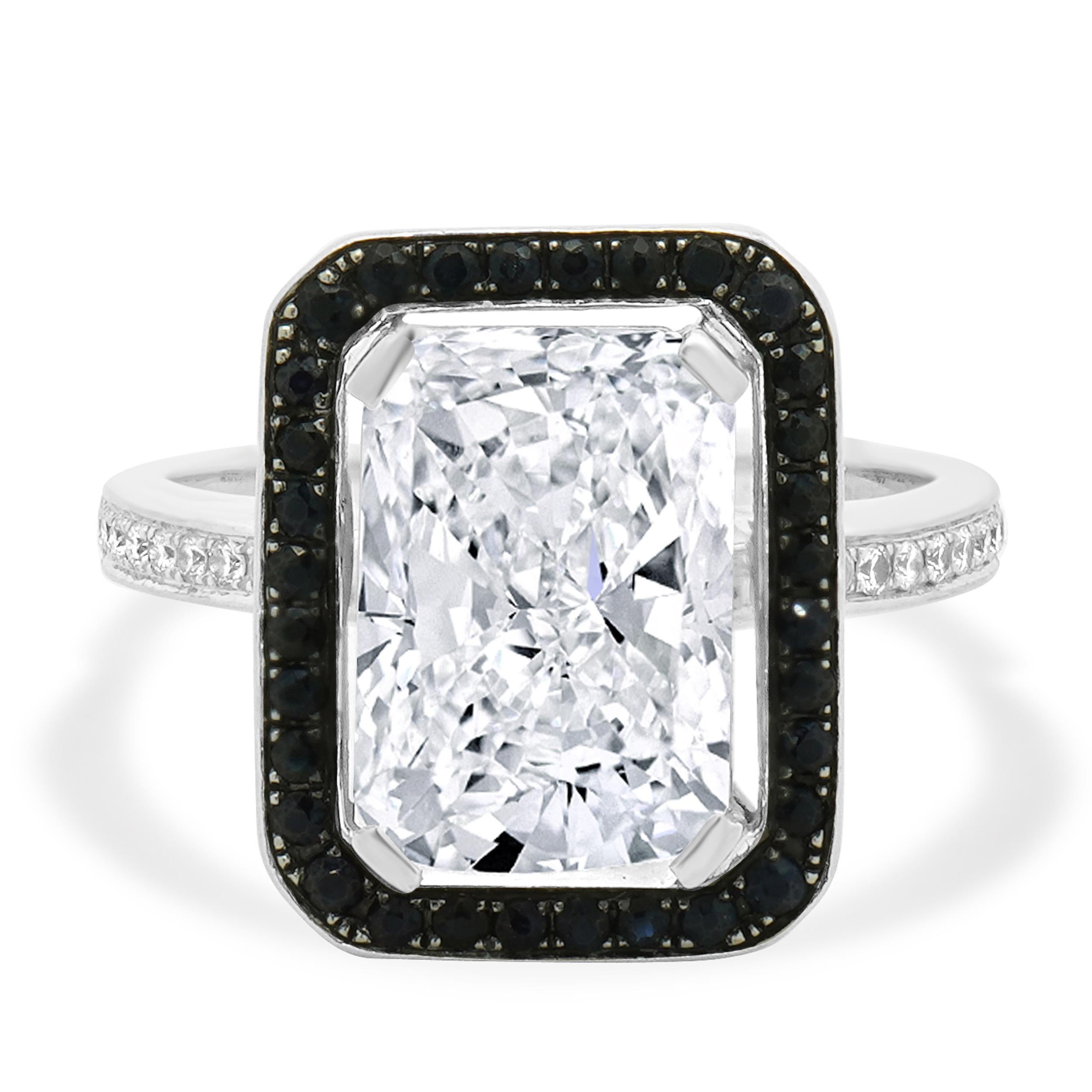 18K White Gold White Topaz, Sapphire and Diamond Ring