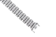18K White Gold Wide Diamond Bracelet