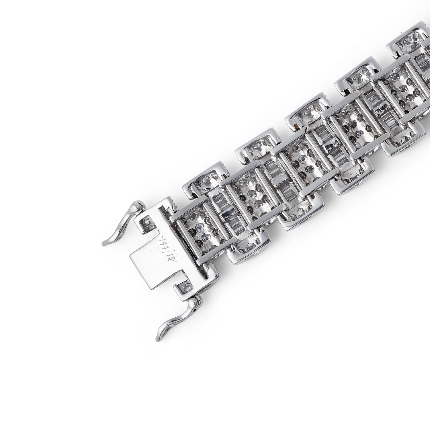 18 Karat Weißgold Diamantarmband mit Diamanten (Gemischter Schliff) im Angebot