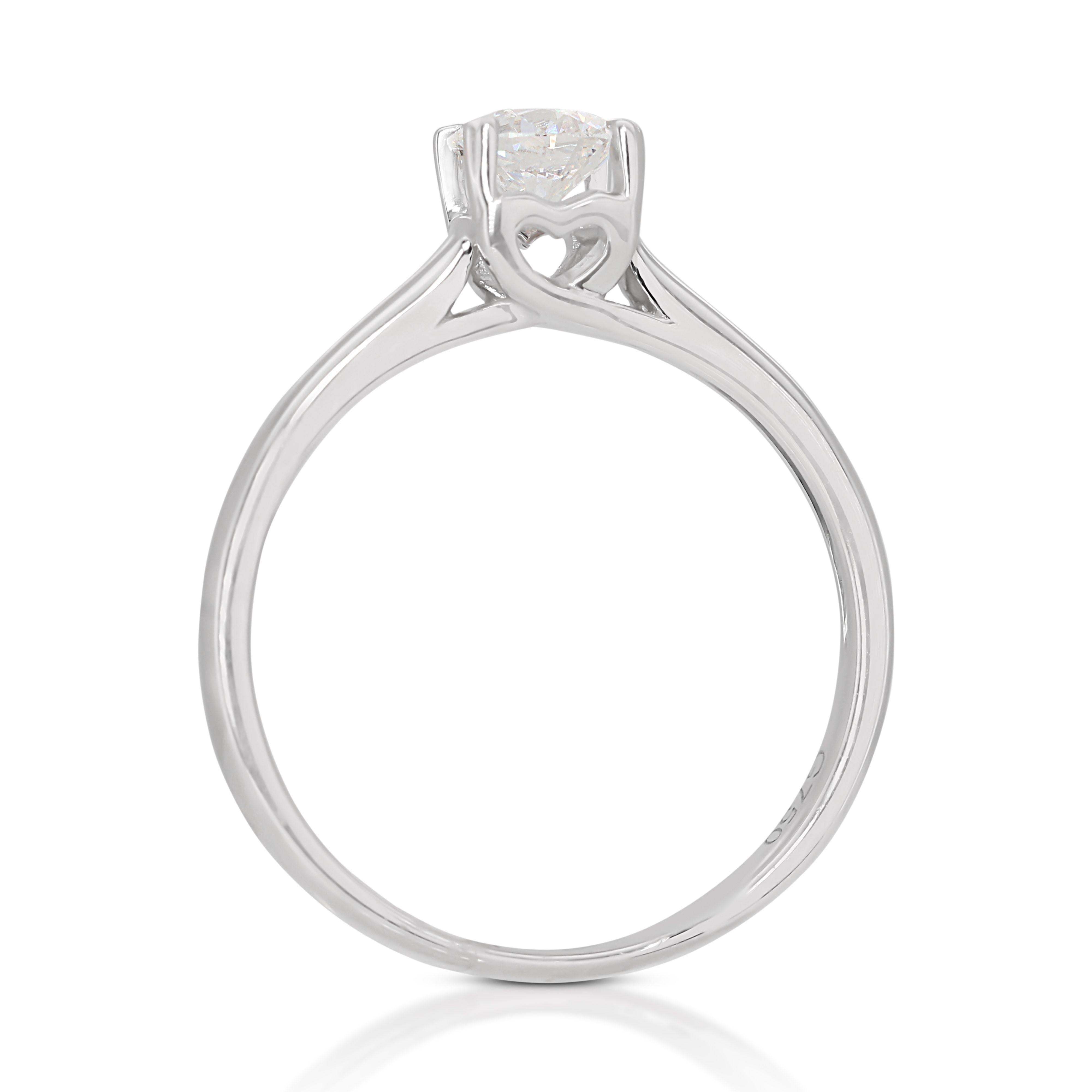 18K White Gold with 0.31ct D-Grade Diamond Solitaire Ring For Sale 1