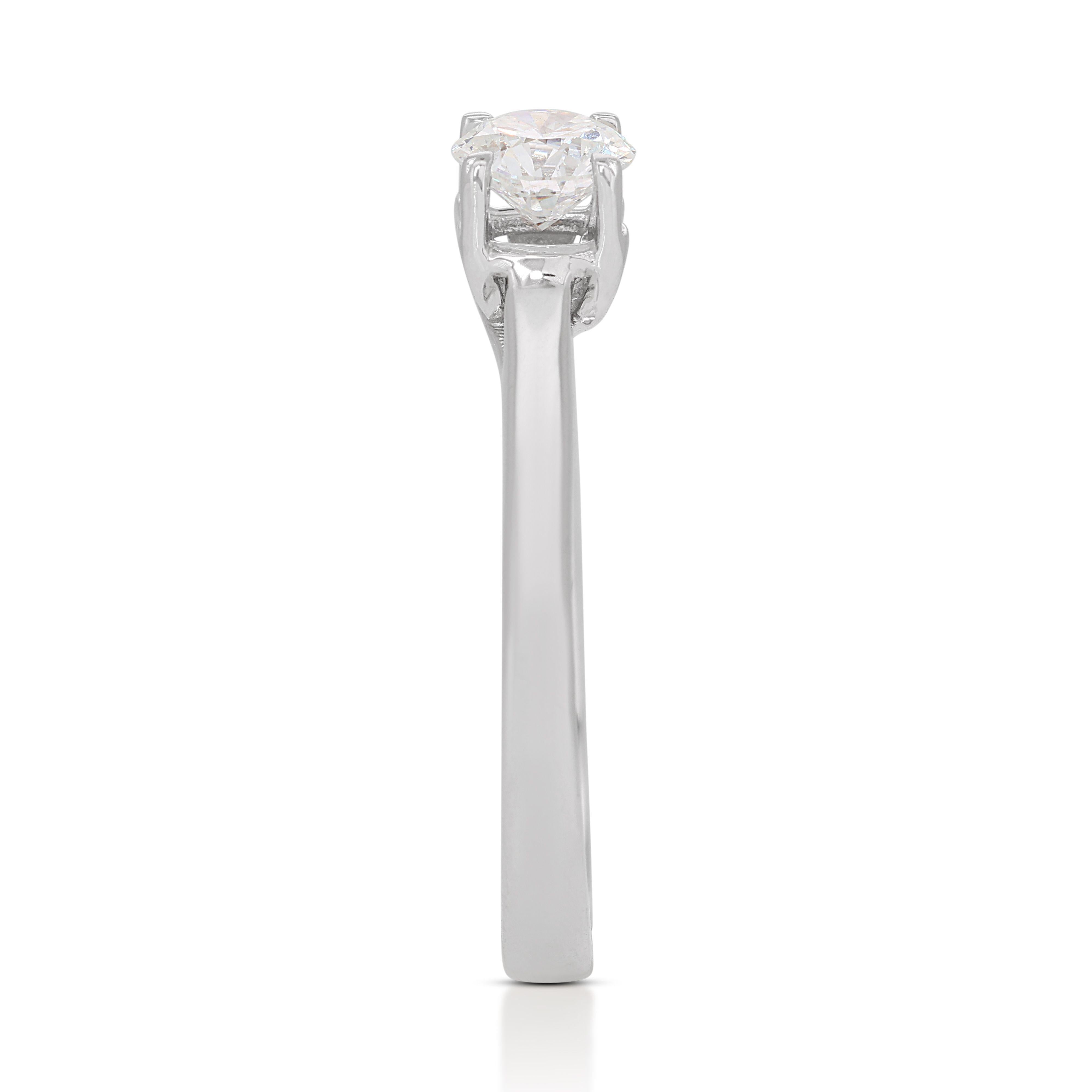 18K White Gold with 0.31ct D-Grade Diamond Solitaire Ring For Sale 2