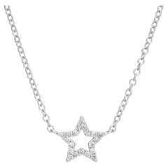 Collana con stella in oro bianco 18k e diamanti