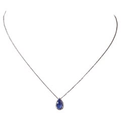 18K White Gold Necklace With Sapphire 2.82 ct.