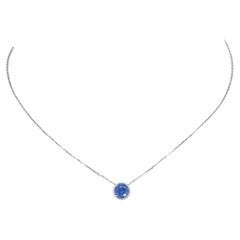 18K White Gold Necklace With Sapphire 3.04 ct.