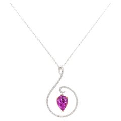 18K White Gold Necklace With Sapphire 4.46 ct.