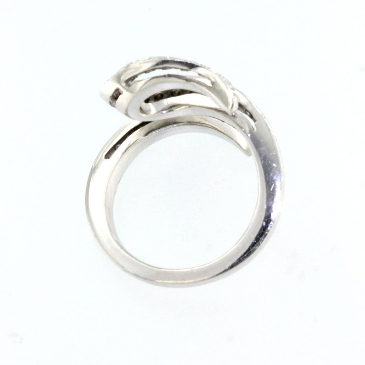 Modern 18k White Gold with White Diamonds Ring For Sale