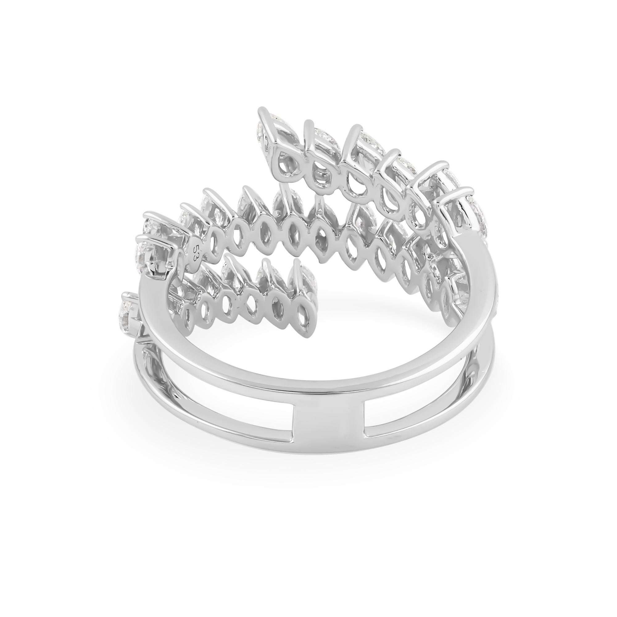 En venta: Alianza de boda de oro blanco de 18 quilates con diamantes SI/H auténticos Regalo  4