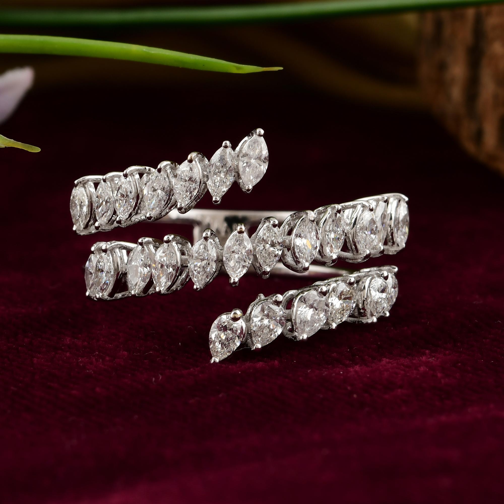 En venta: Alianza de boda de oro blanco de 18 quilates con diamantes SI/H auténticos Regalo  5