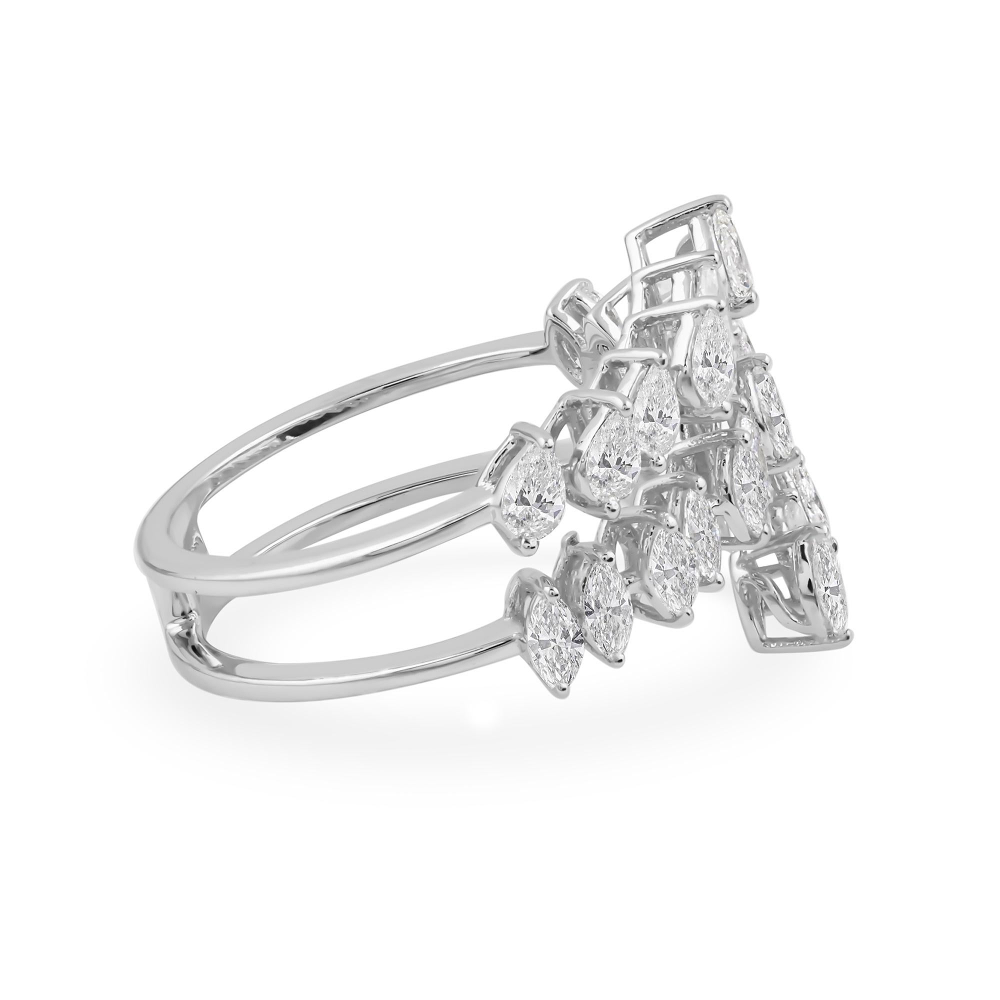 En venta: Alianza de boda de oro blanco de 18 quilates con diamantes SI/H auténticos Regalo  8