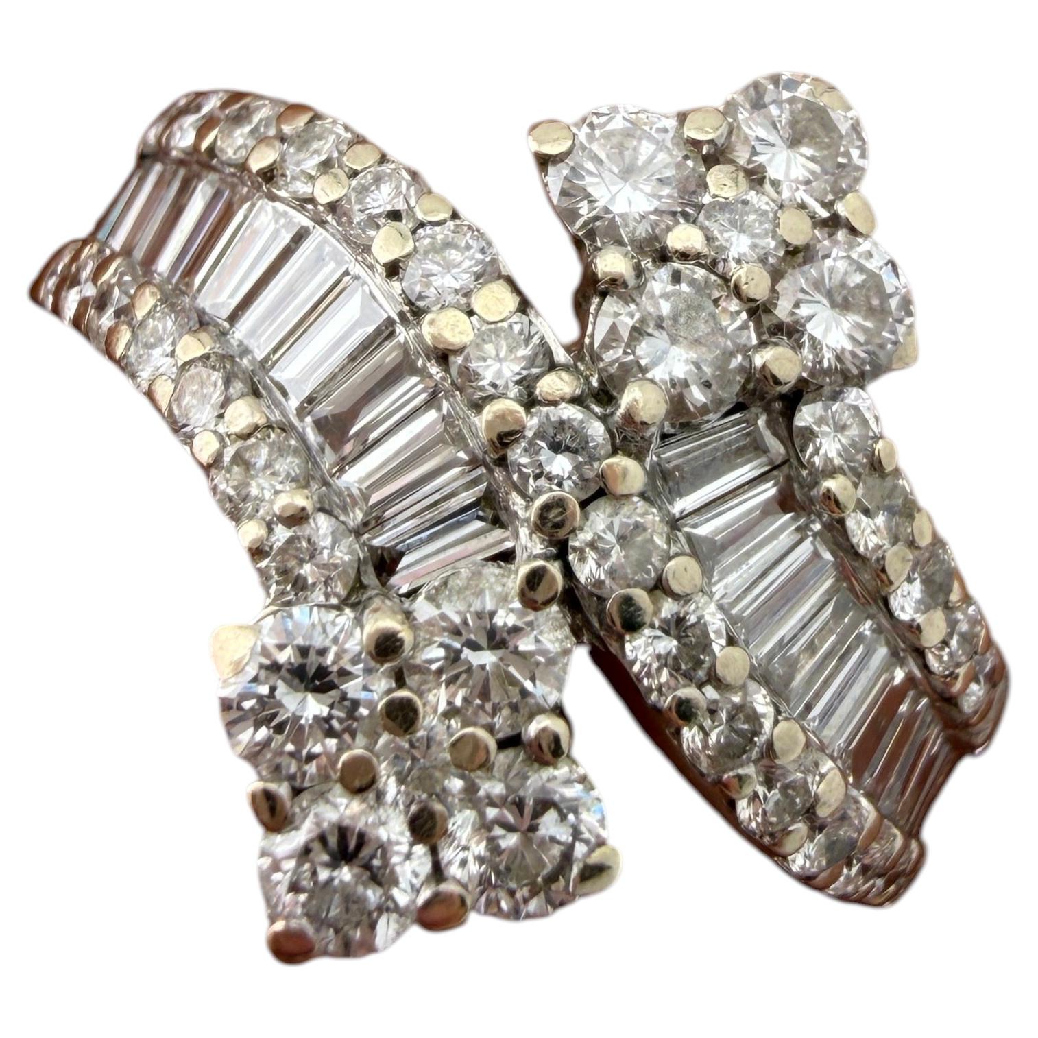 18k White Gold Wrap Combination Diamond Ring