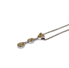 Halskette aus 18 Karat Weißgold mit gelben und weißen Diamanten