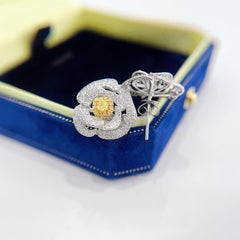 18K White Gold Yellow Diamond Earrings