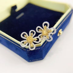 18K Weißgold Gelb Diamant Ohrringe