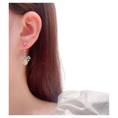 18K White Gold Yellow Diamond Earrings