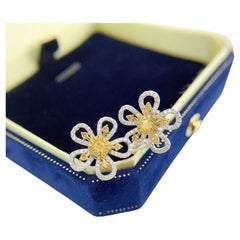 18K White Gold Yellow Diamond Earrings