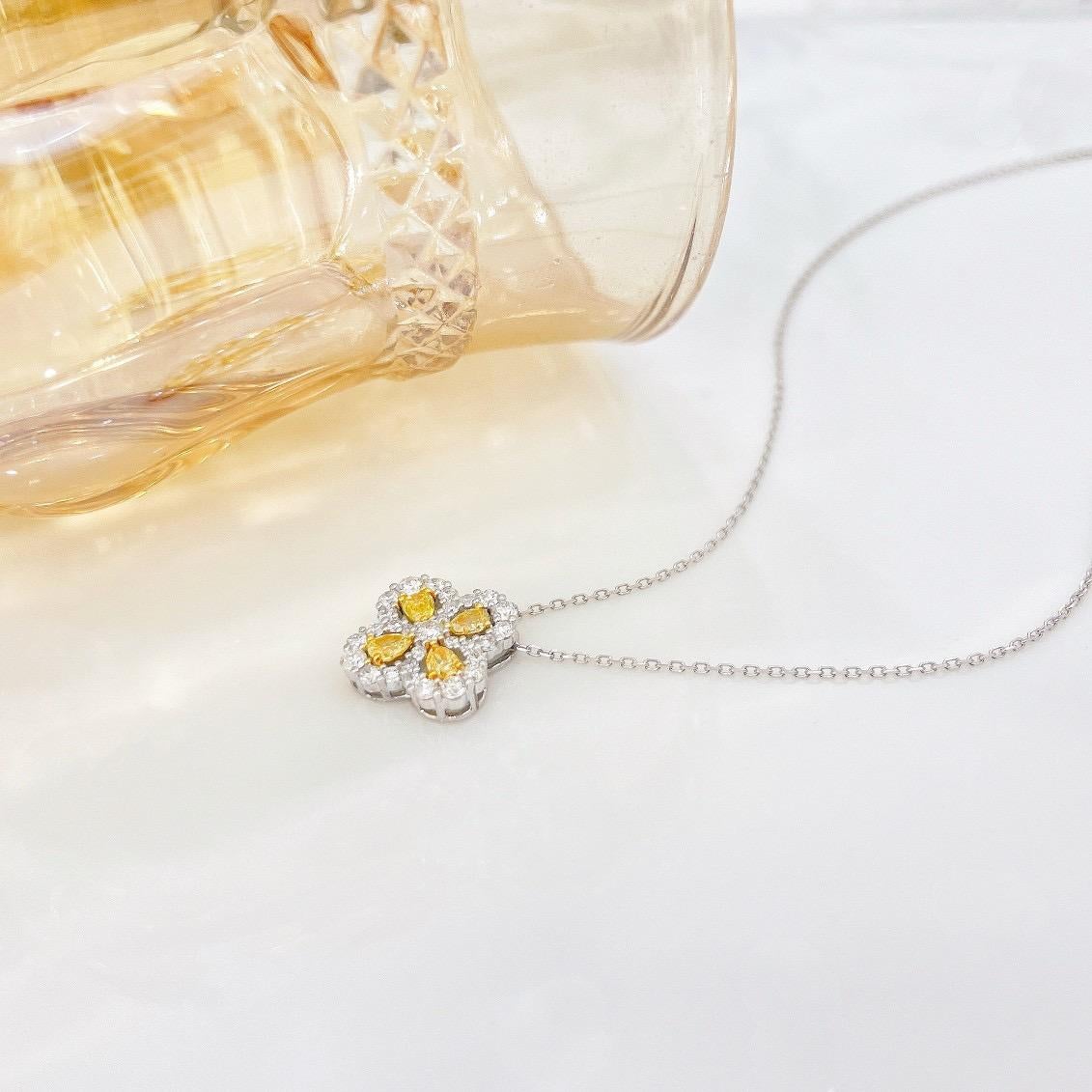 18K White Gold Yellow Necklace

18K White Gold - 2.54 GM
Yellow Diamonds - 0.30 CT
White Diamonds - 0.46 CT

Nurati Jewelry's classic diamond necklace captivate with their exquisite snowflake design. Expertly crafted with meticulously cut diamonds,