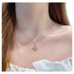 18K White Gold Yellow Diamond Necklace