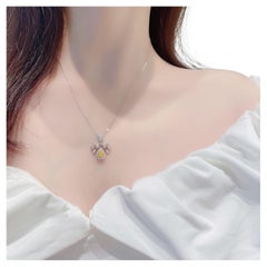 18K White Gold Yellow Diamond Necklace