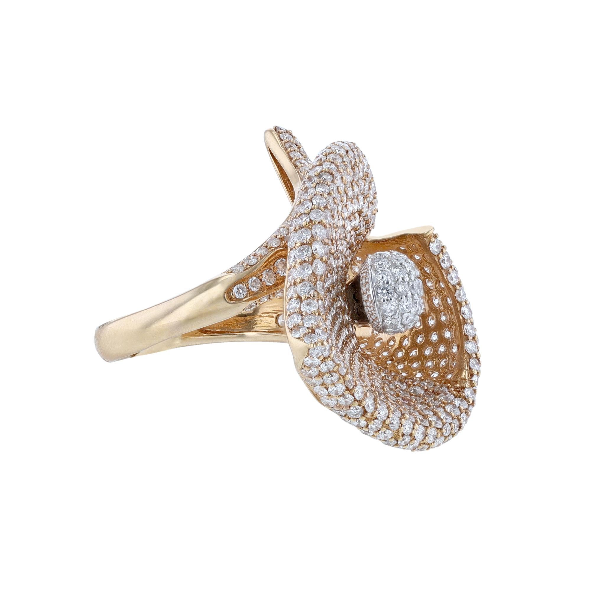 calla lily diamond butterfly ring
